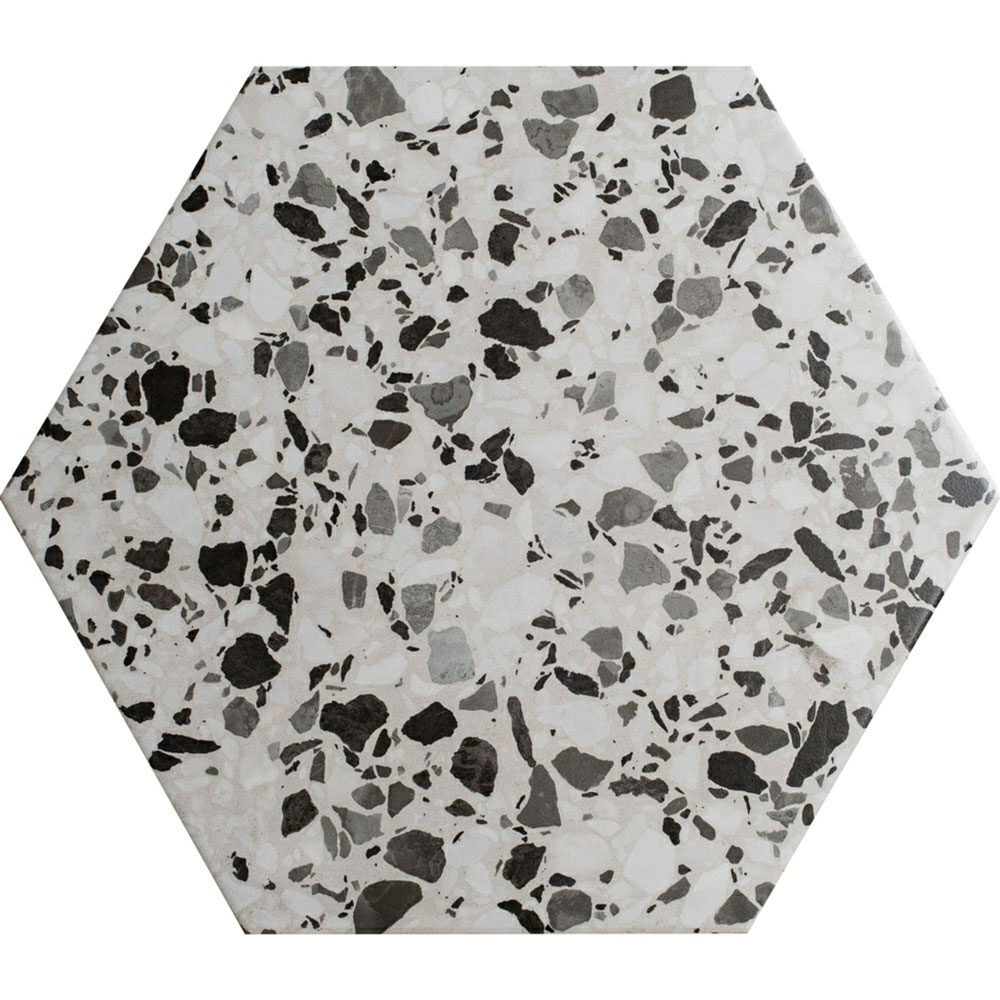 Grey Hexagon Terrazzo Tiles