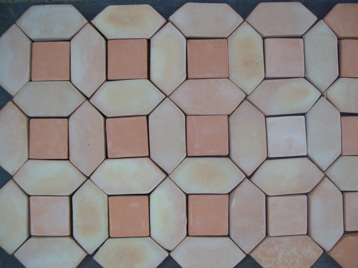 Picket and Square Clay Floor Tiles